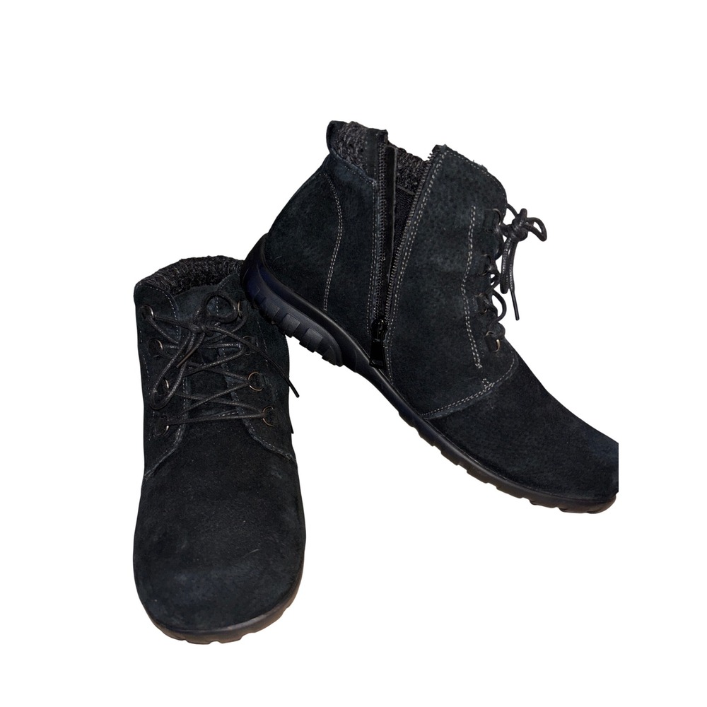 Propet Delaney Ankle Boots Womens 10 XX(4E) Black Suede